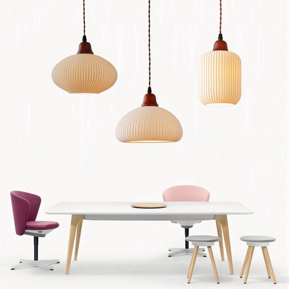 Lampa wisząca ceramiczna biała