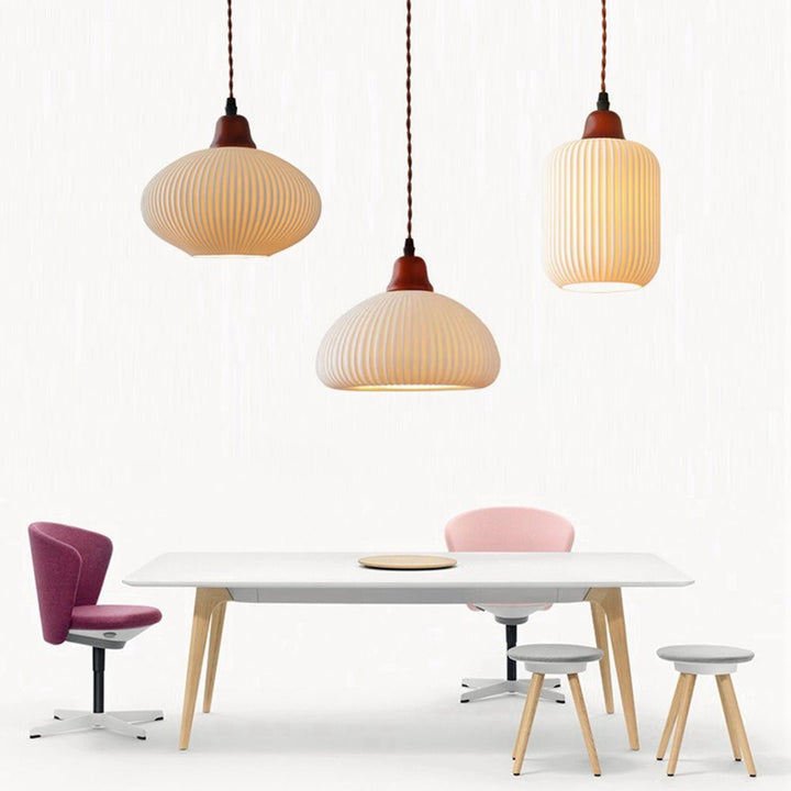 Lampa wisząca ceramiczna biała