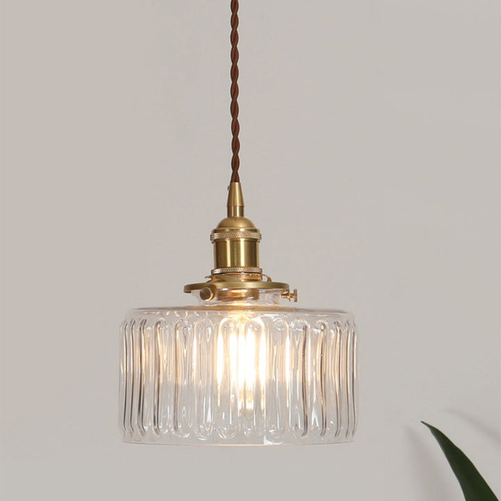 Vintage Kryształowa Lampa Wisząca – Zielone Szkło