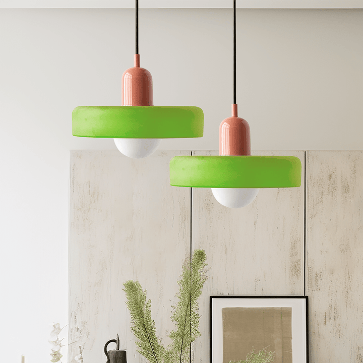 Lampa wisząca Bauhaus z kolorowego szkła – designerska lampa sufitowa