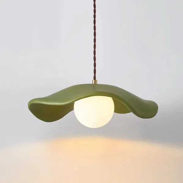 Kreatywna lampa wisząca Wabi Sabi do jadalni z liśćmi lotosu