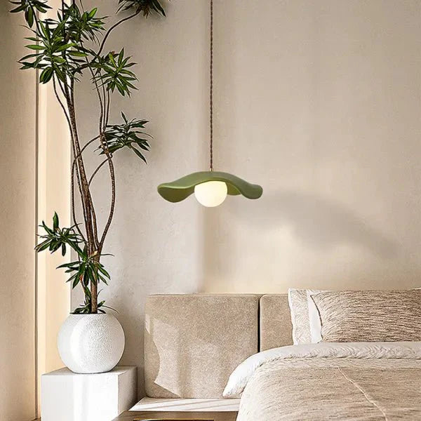 Kreatywna lampa wisząca Wabi Sabi do jadalni z liśćmi lotosu