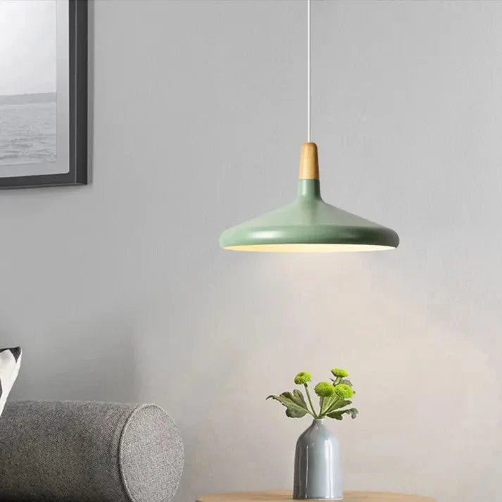 Lampa wisząca metalowa w kształcie stożka w stylu francuskiego makaronu
