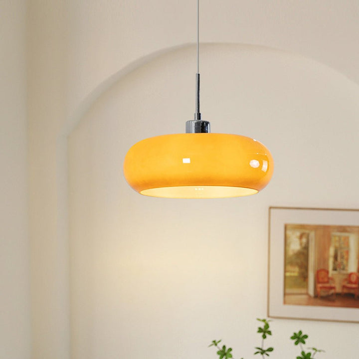 Szklana lampa wisząca Hailie w kształcie bochenka