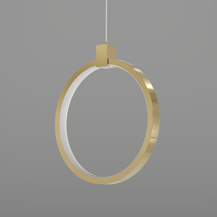 Lampa Wisząca 2-Świetlna Okrągła Złota Mosiężna