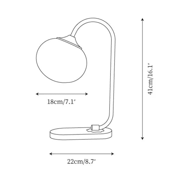Lampa stołowa Marshmallow z metalu i szkła