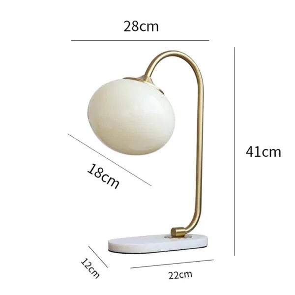 Lampa stołowa Marshmallow z metalu i szkła