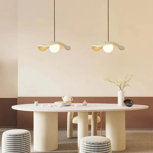 Kreatywna lampa wisząca Wabi Sabi do jadalni z liśćmi lotosu