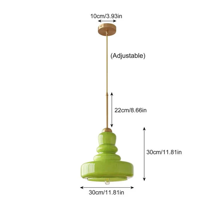 Lampa wisząca Bauhaus z szklanym kalebasem