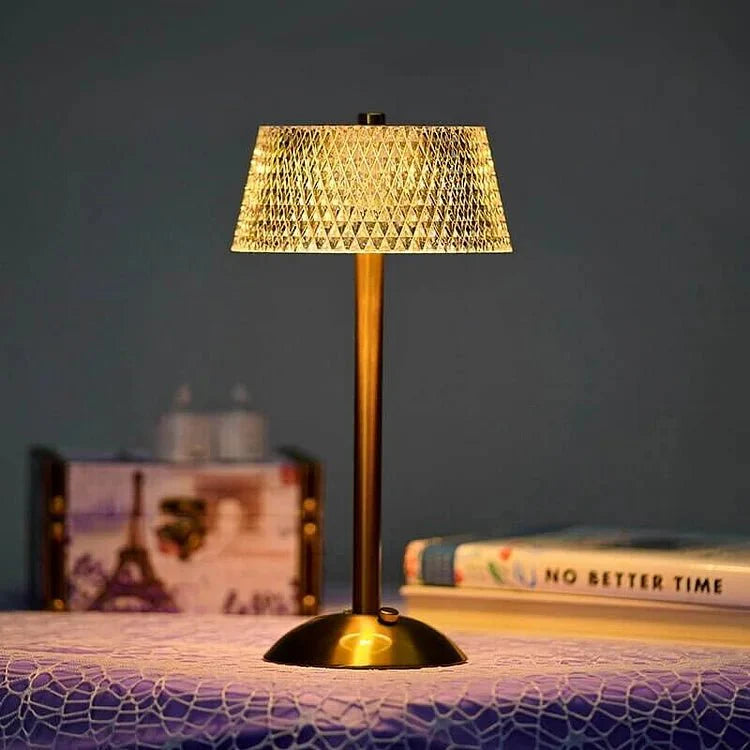 Kryształowa bezprzewodowa lampa stołowa