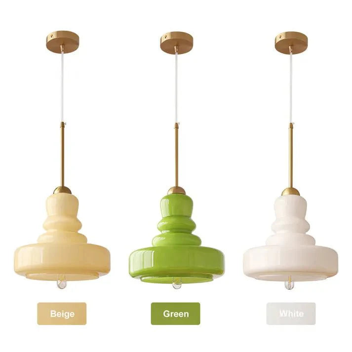 Lampa wisząca Bauhaus z szklanym kalebasem