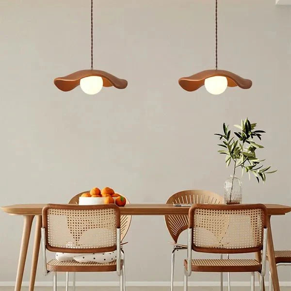 Kreatywna lampa wisząca Wabi Sabi do jadalni z liśćmi lotosu