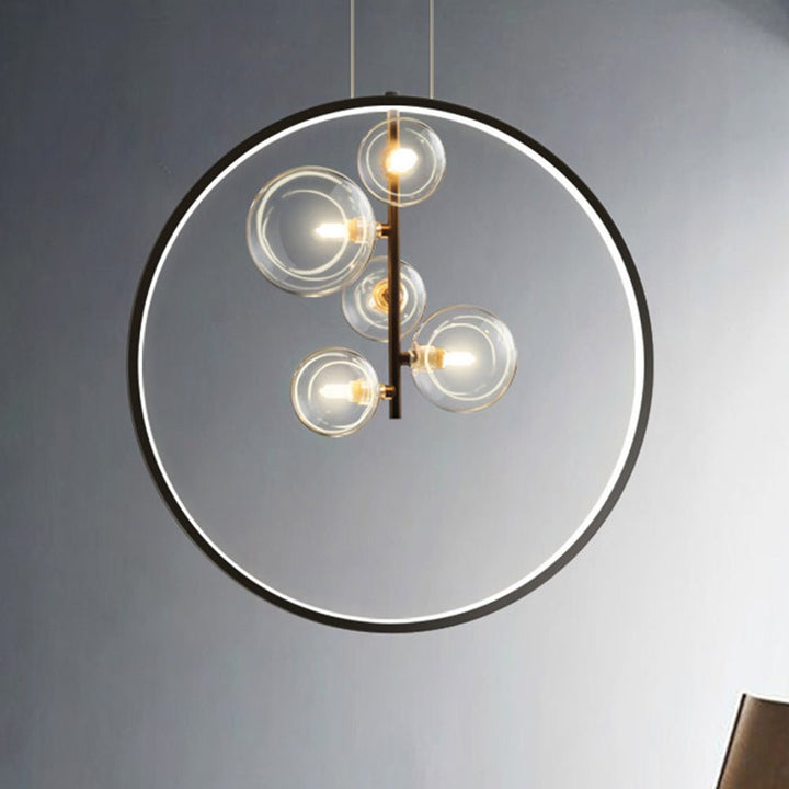 Nordyckie lampy wiszące Bubble ze szkła z pierścieniem