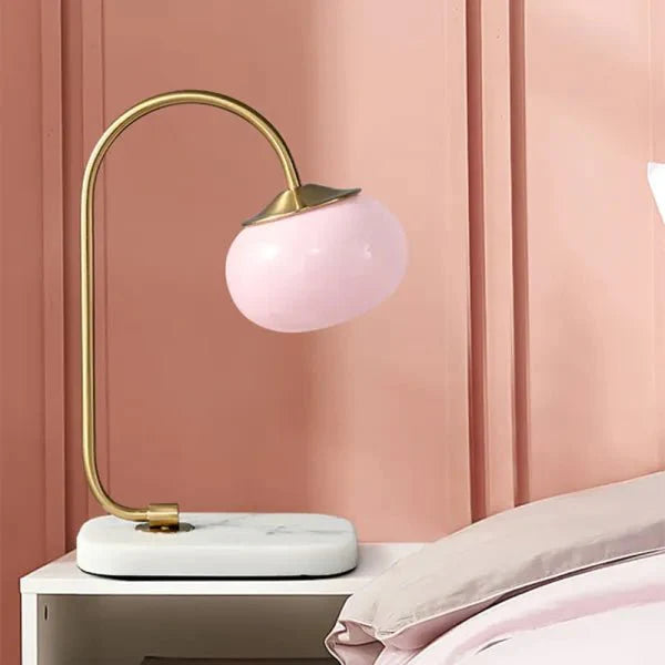 Lampa stołowa Marshmallow z metalu i szkła