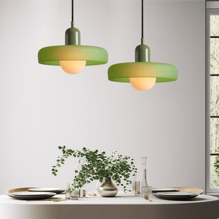 Lampa wisząca Bauhaus z kolorowego szkła – designerska lampa sufitowa