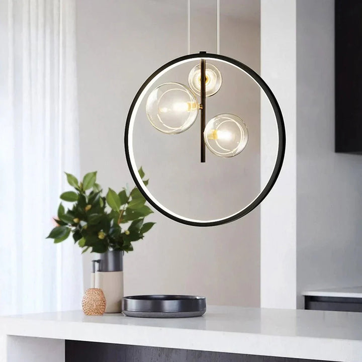 Nordyckie lampy wiszące Bubble ze szkła z pierścieniem