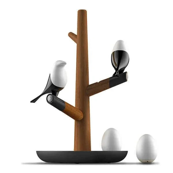 Ekster Drewniana LED Inteligentna Lampa Biurkowa z Czujnikiem Ładowana