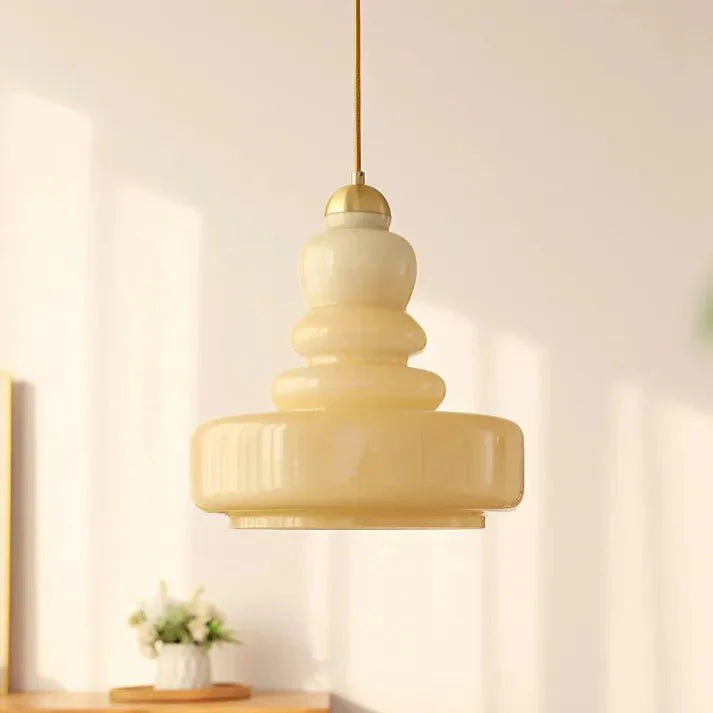 Lampa wisząca Bauhaus z szklanym kalebasem