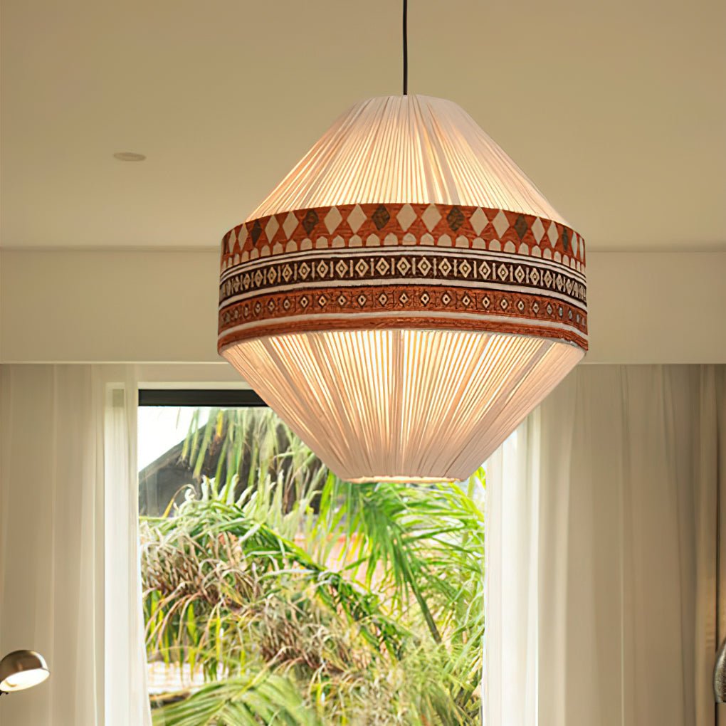 Boho Lampa Wisząca z Frędzlami