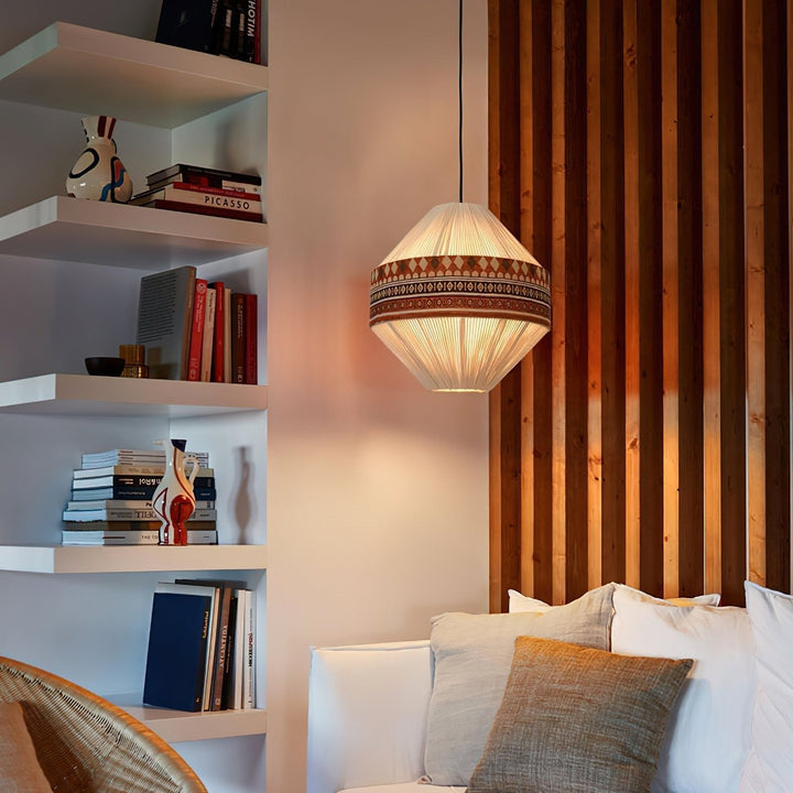 Boho Lampa Wisząca z Frędzlami