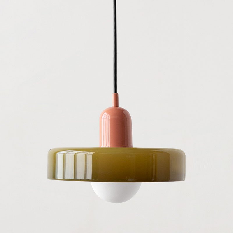 Lampa wisząca Bauhaus z kolorowego szkła – designerska lampa sufitowa