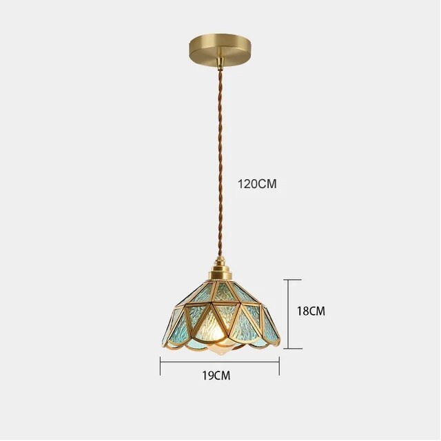 Lampa wisząca witrażowa