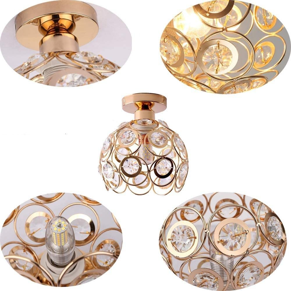 Piękna Złota Luksusowa Lampa Sufitowa w Kształcie Kuli