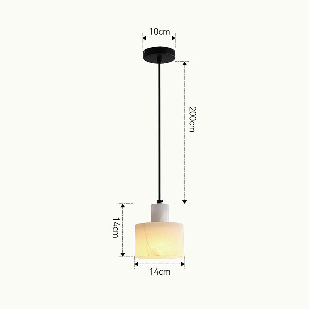 Skandynawska prosta lampa wisząca z białego marmuru