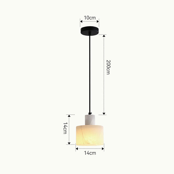 Skandynawska prosta lampa wisząca z białego marmuru