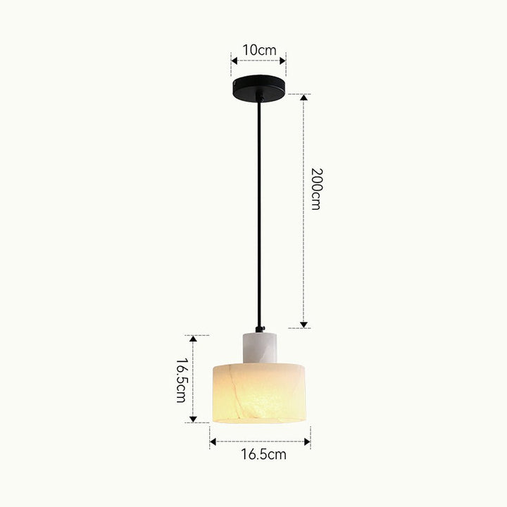 Skandynawska prosta lampa wisząca z białego marmuru