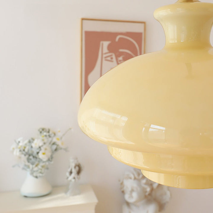 Lampa wisząca Bauhaus z mlecznego szkła