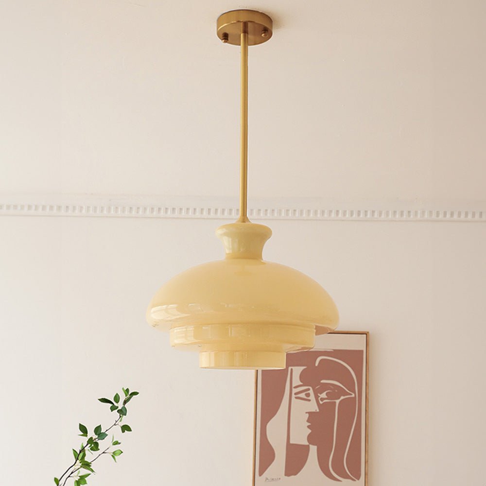 Lampa wisząca Bauhaus z mlecznego szkła