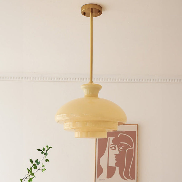 Lampa wisząca Bauhaus z mlecznego szkła