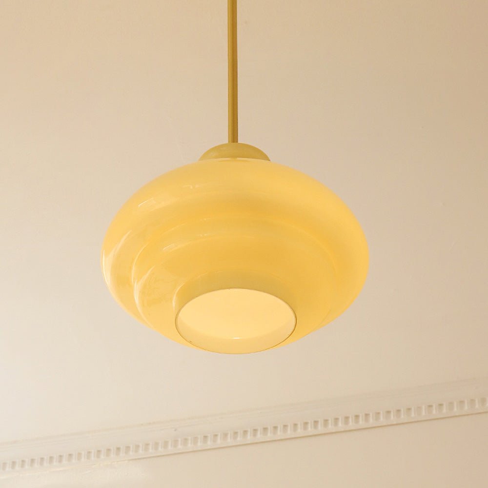 Lampa wisząca Bauhaus z mlecznego szkła