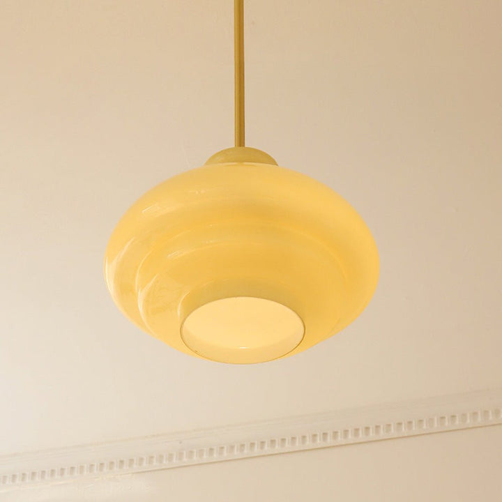 Lampa wisząca Bauhaus z mlecznego szkła
