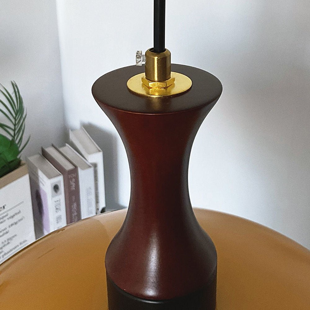 Retro bursztynowa szklana lampa wisząca w stylu wiejskim