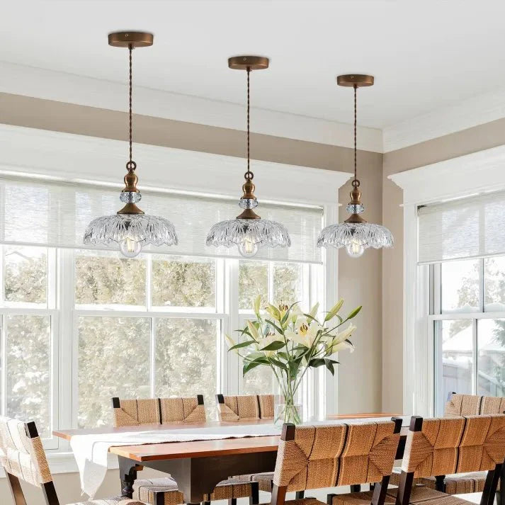 Lampa Wisząca Szklana Mini Wyspa Kuchenna w Stylu Mid Century