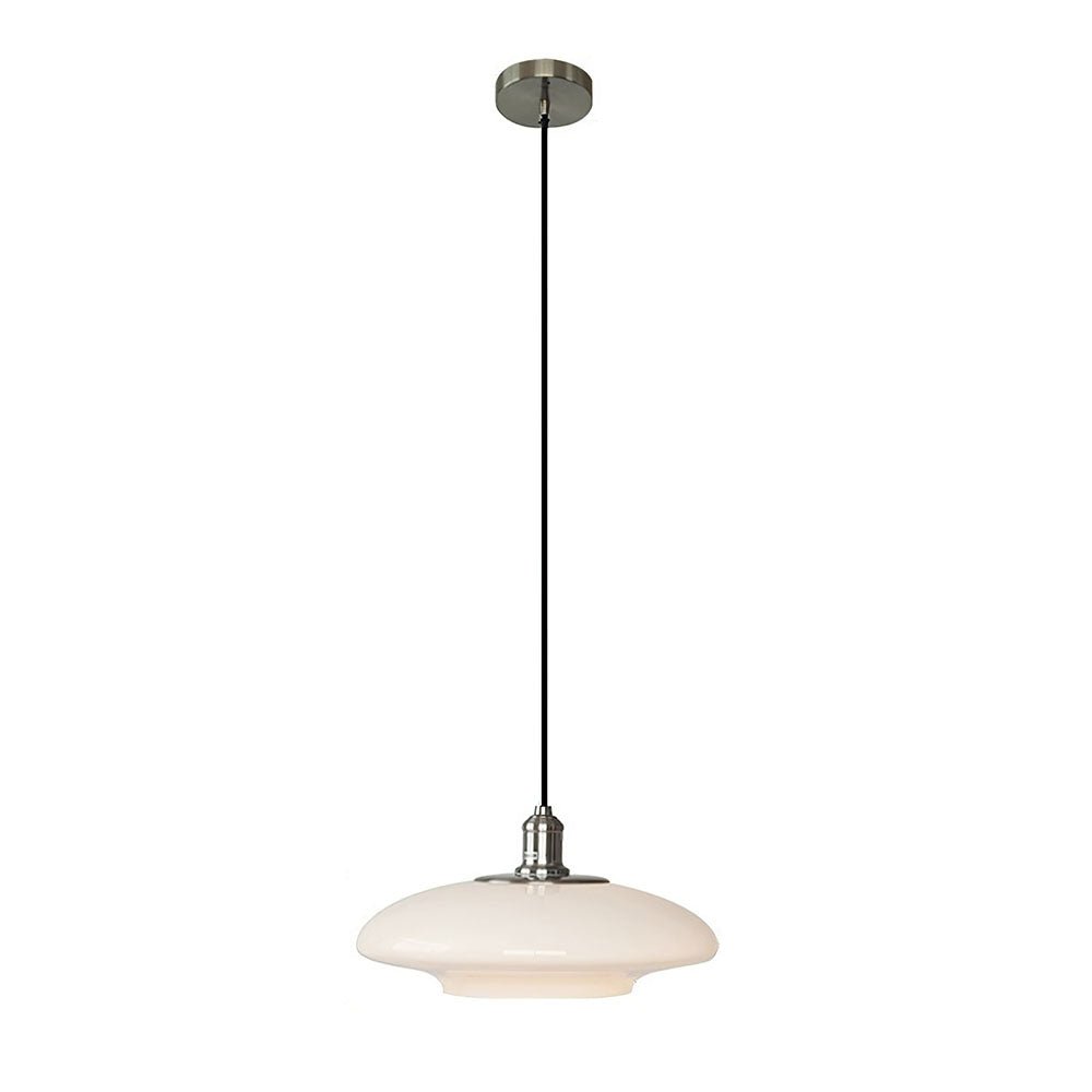 Nowoczesna lampa wisząca z białego szkła
