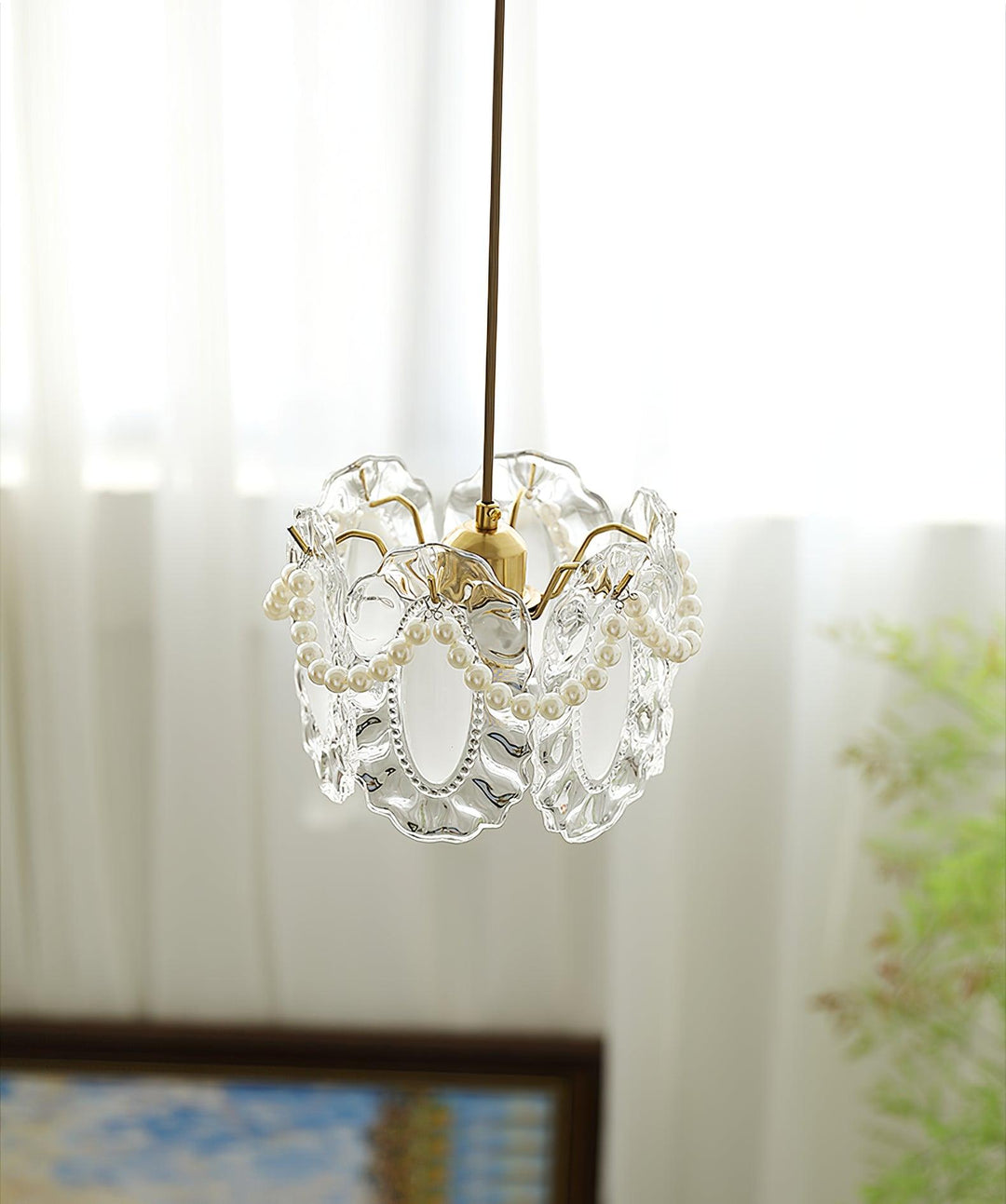 Kwiatowa Szklana Lampa Wisząca