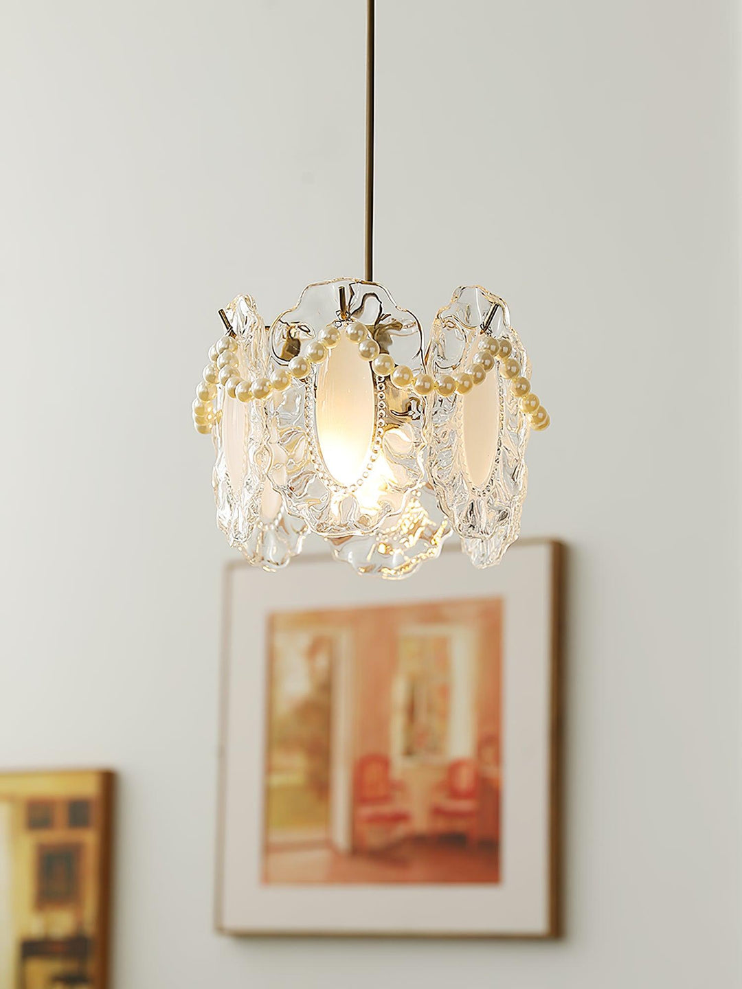 Kwiatowa Szklana Lampa Wisząca