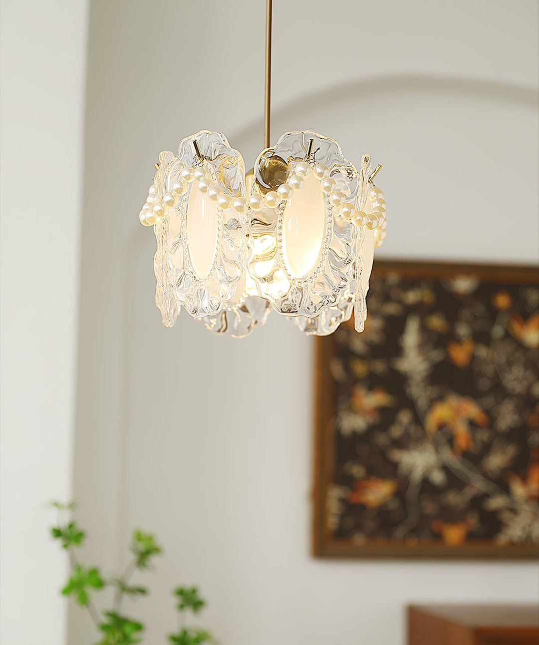 Kwiatowa Szklana Lampa Wisząca