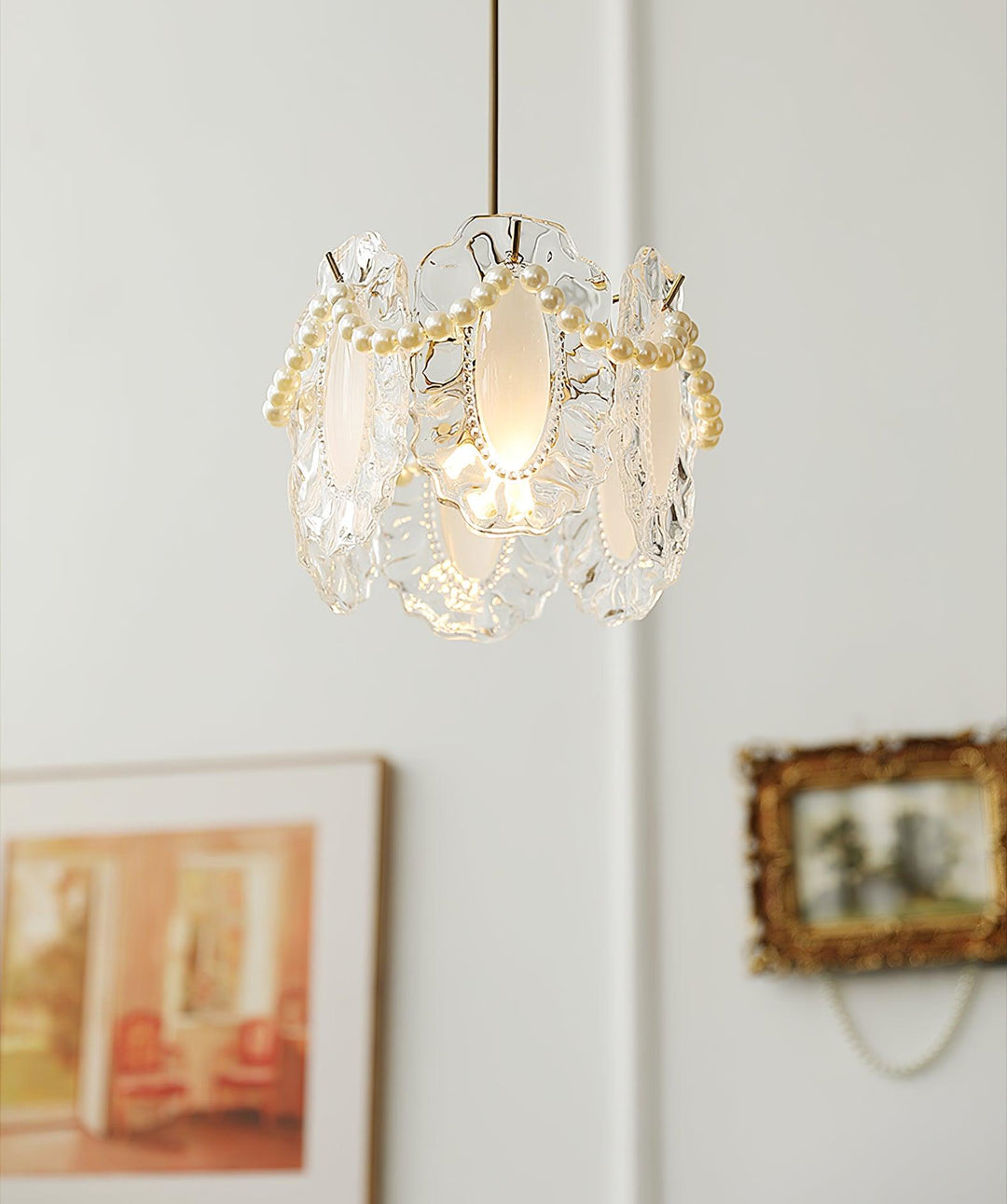 Kwiatowa Szklana Lampa Wisząca
