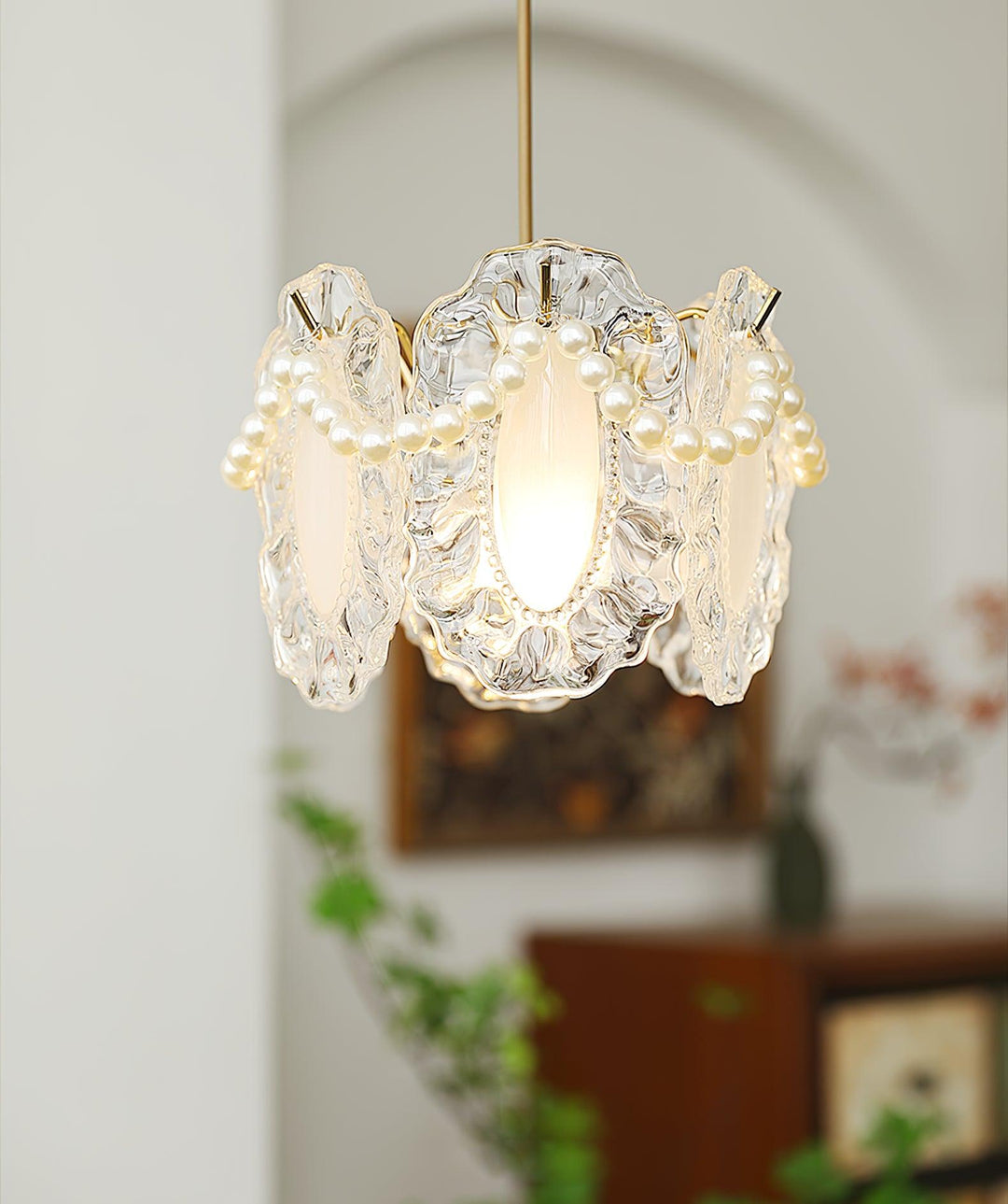 Kwiatowa Szklana Lampa Wisząca