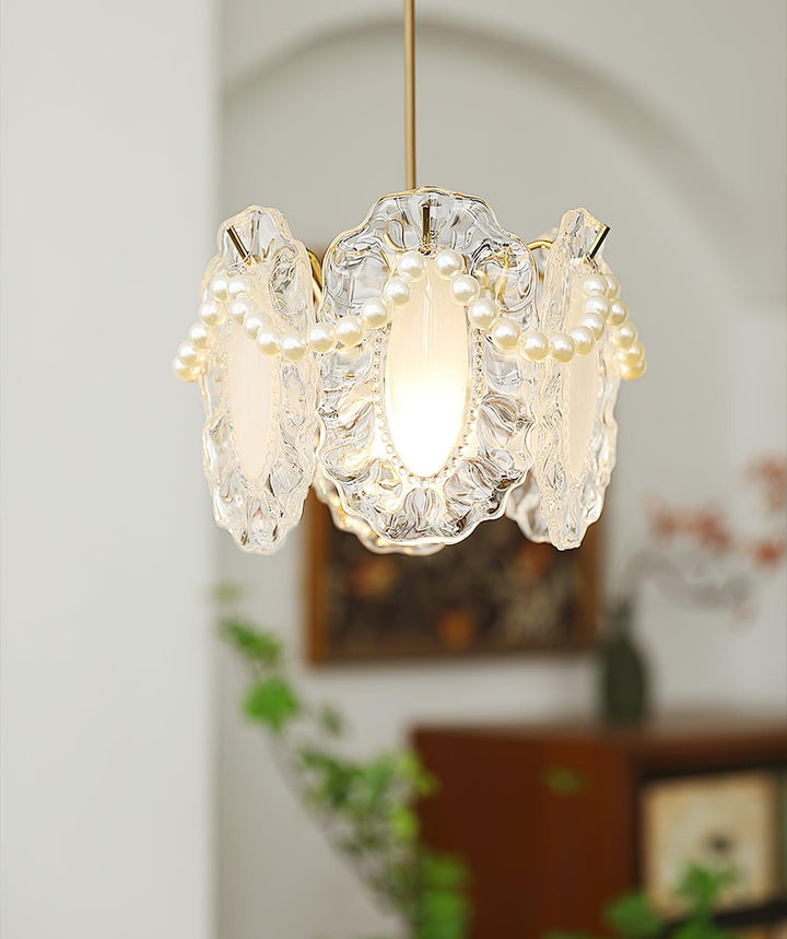 Kwiatowa Szklana Lampa Wisząca