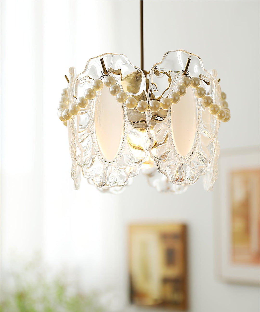 Kwiatowa Szklana Lampa Wisząca