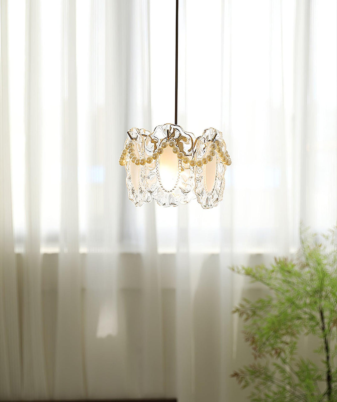 Kwiatowa Szklana Lampa Wisząca