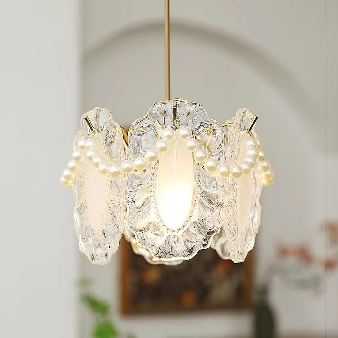 Kwiatowa Szklana Lampa Wisząca