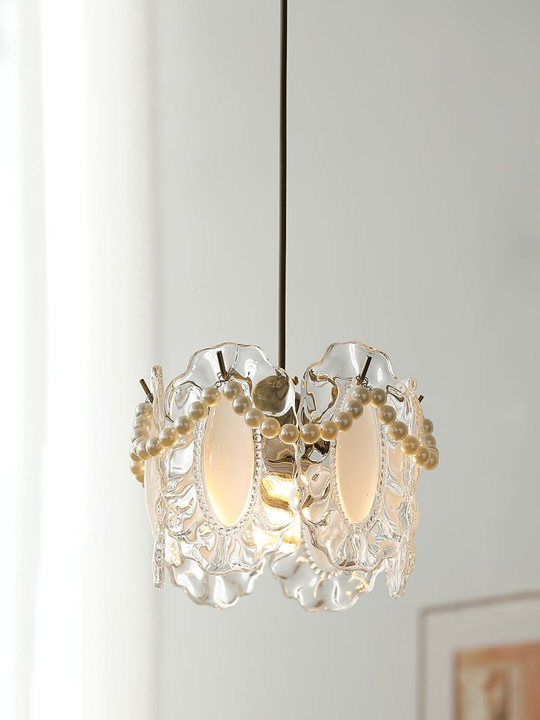 Kwiatowa Szklana Lampa Wisząca