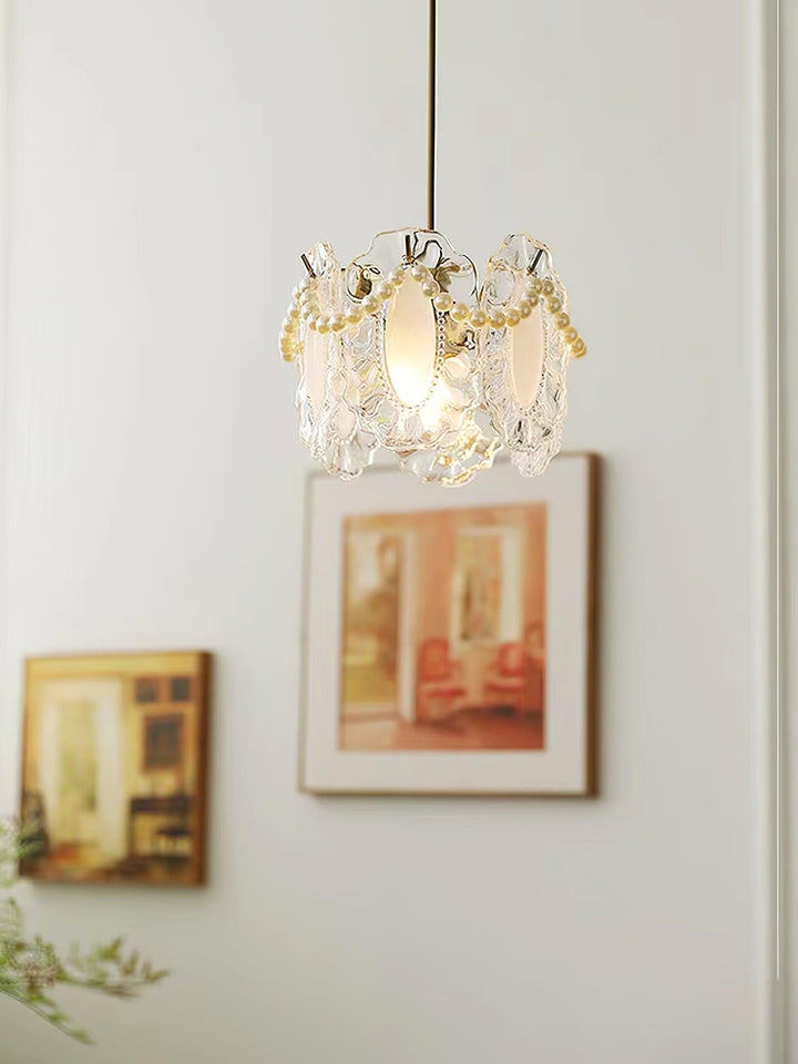 Kwiatowa Szklana Lampa Wisząca
