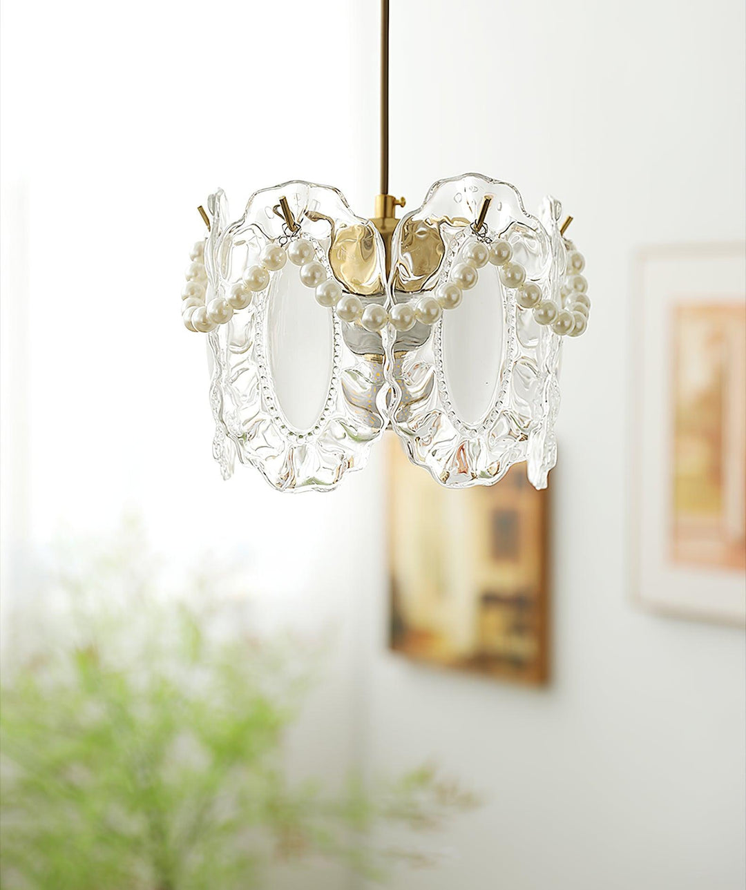Kwiatowa Szklana Lampa Wisząca